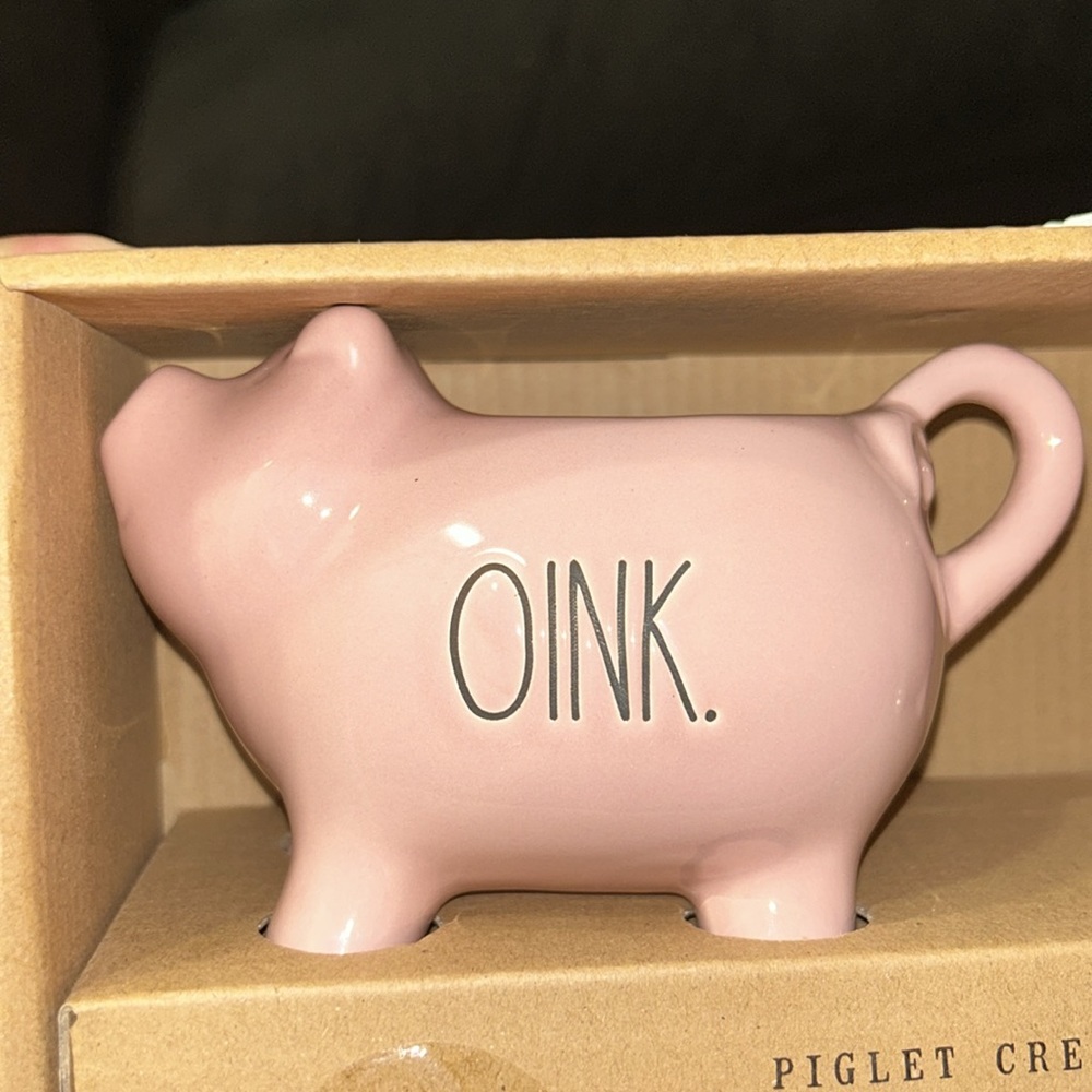NWT Rae Dunn Piglet Creamer and Sugar Set Pink Gift Humor Collectible - Picture 3 of 8